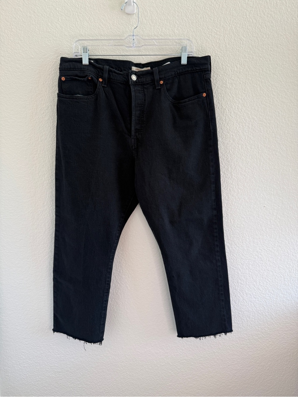 Levi's Wedgie Straight Leg Black Denim Jeans- Women